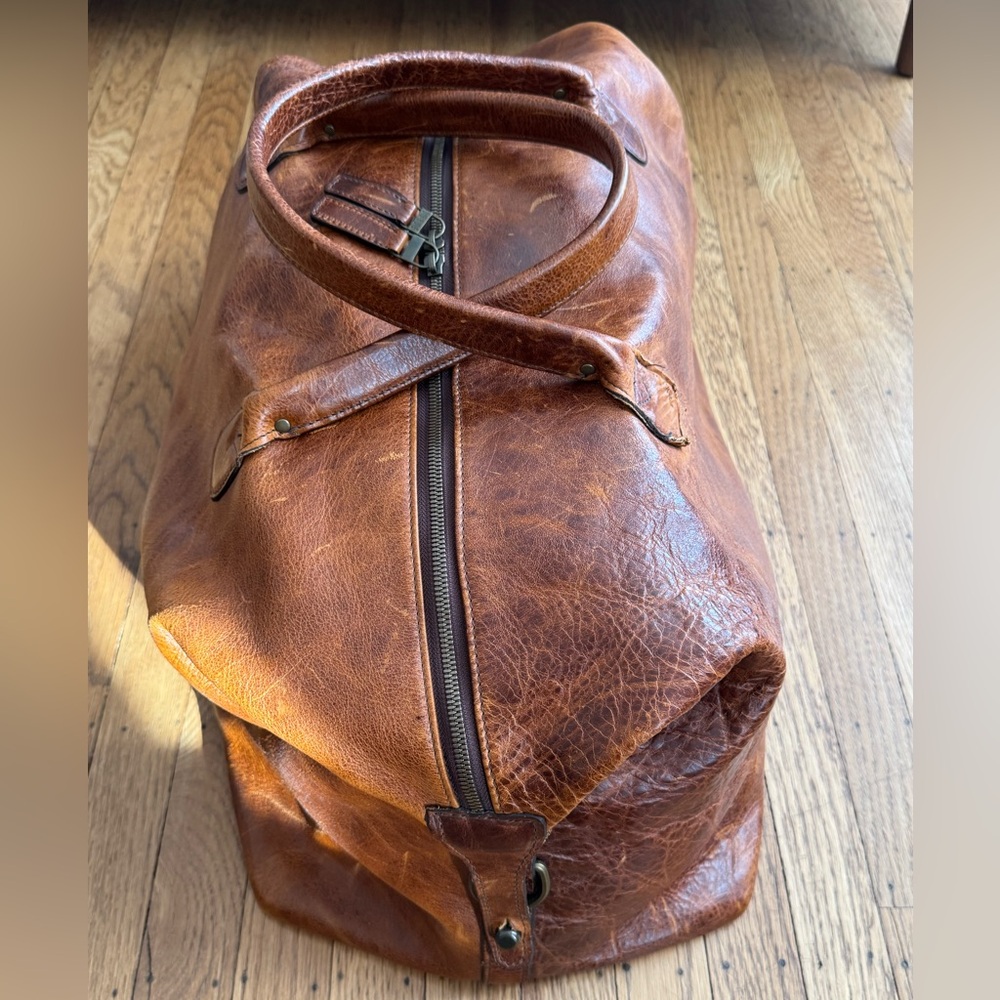 Moore & Giles Brown Leather Benedict Weekend Duffel - Picture 13 of 16